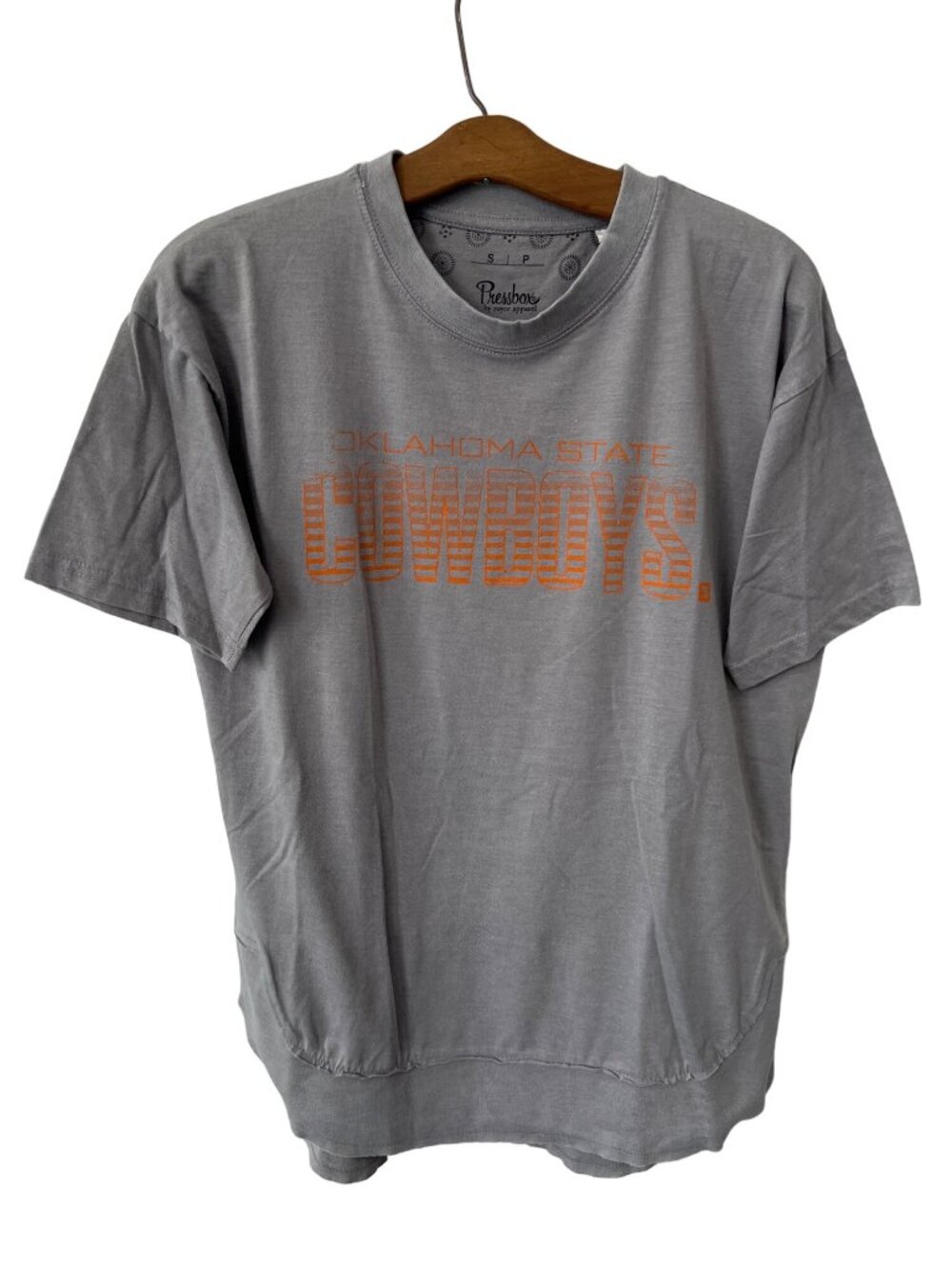 Royce Apparel Pressbox Graphic Tee Small Oklahoma State Cowboys Gray College NEW